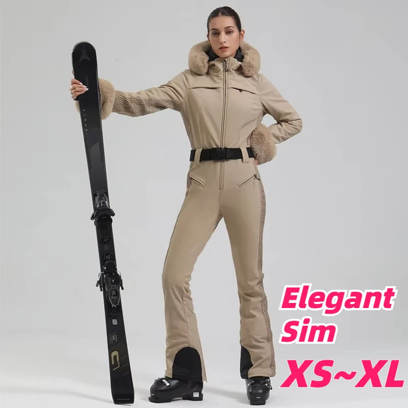 Ski Suit Women's Extreme Cold Slim Double Board Windproof Waterproof Thickened Warm Outdoor Sports Women's Ski Suit