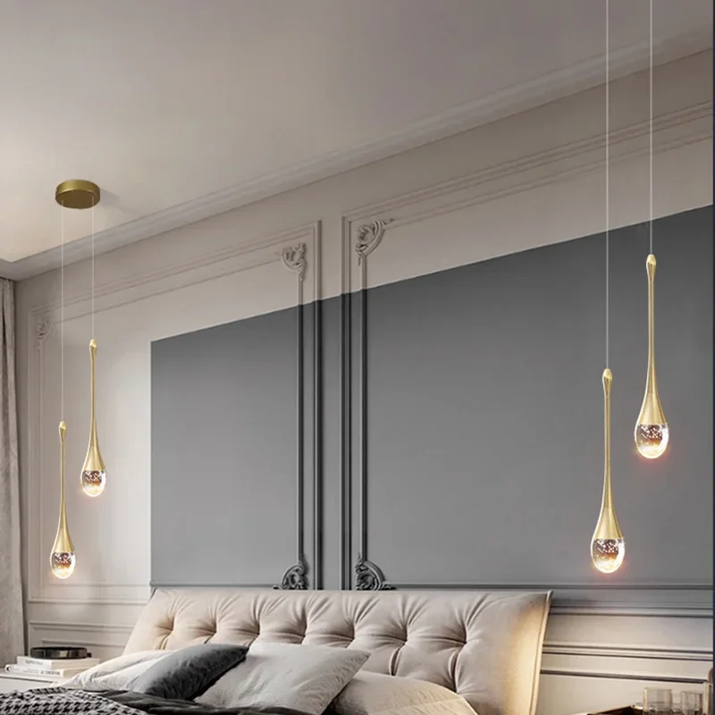 

Modern Villa Golden Loft Chandelier Duplex Household Hanging Light Minimalist Creative Crystal Pendent Lamp for Staircase