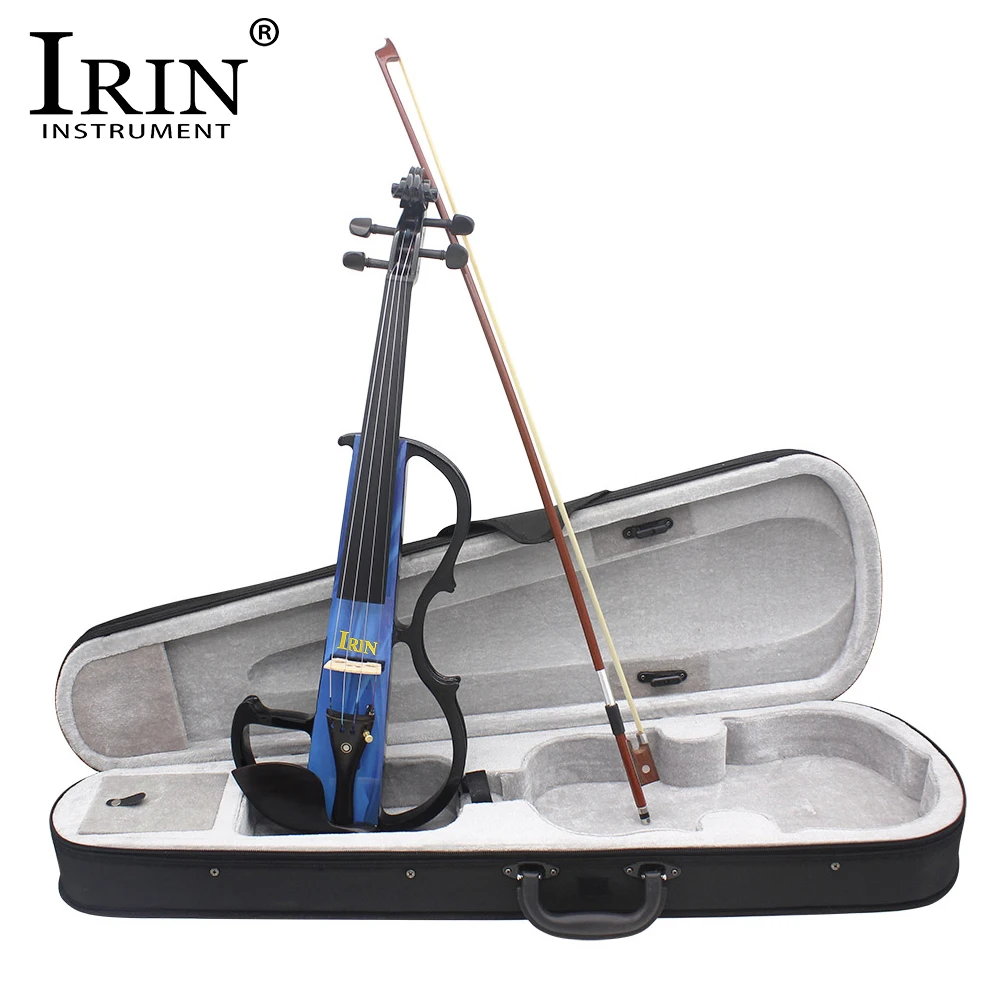 IRIN AU-05 4/4 Set di violino elettrico con pannello in acero per violino elettrico con accessori per custodia violino elettrico professionale per