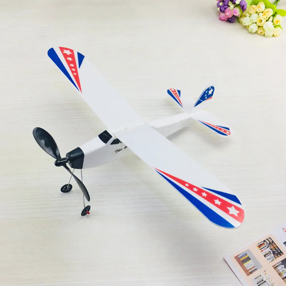 

2Pcs Foam Airplane Rubber Band Glider for Kids DIY Educational Assembly Flying Fun Perfect Parent Child Activity