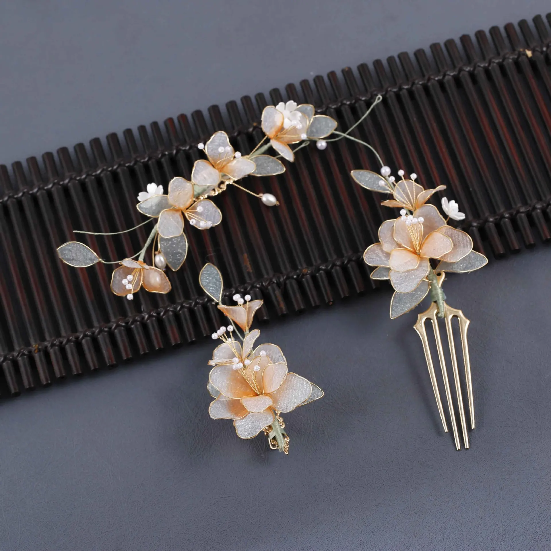 

Handmade silk fleece hairpin New Chinese hairpin Women's and girls' national style headdress