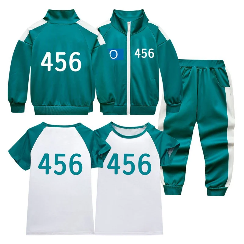 

2025 2025 New Kids Customized Calamari Games 2 Clothes T-shirt 456 Children Tracksuit Boys Girls Tops Carnival Party Ha★ ❤ ☆