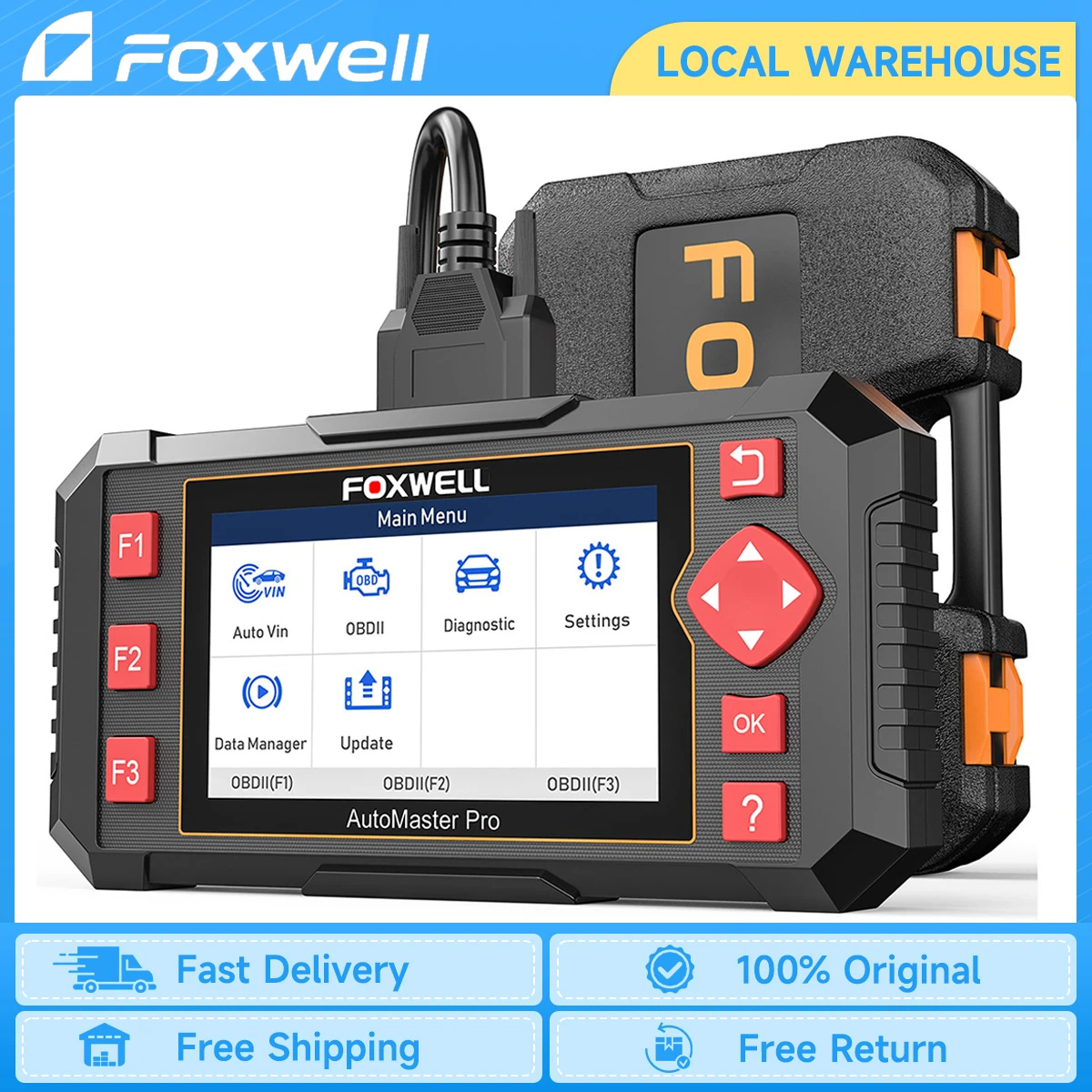 FOXWELL NT604 Elite OBD2 Automotive Scanner Check Engine ABS SRS Transmission Code Reader OBD 2 Car Diagnostic Tool Free Update