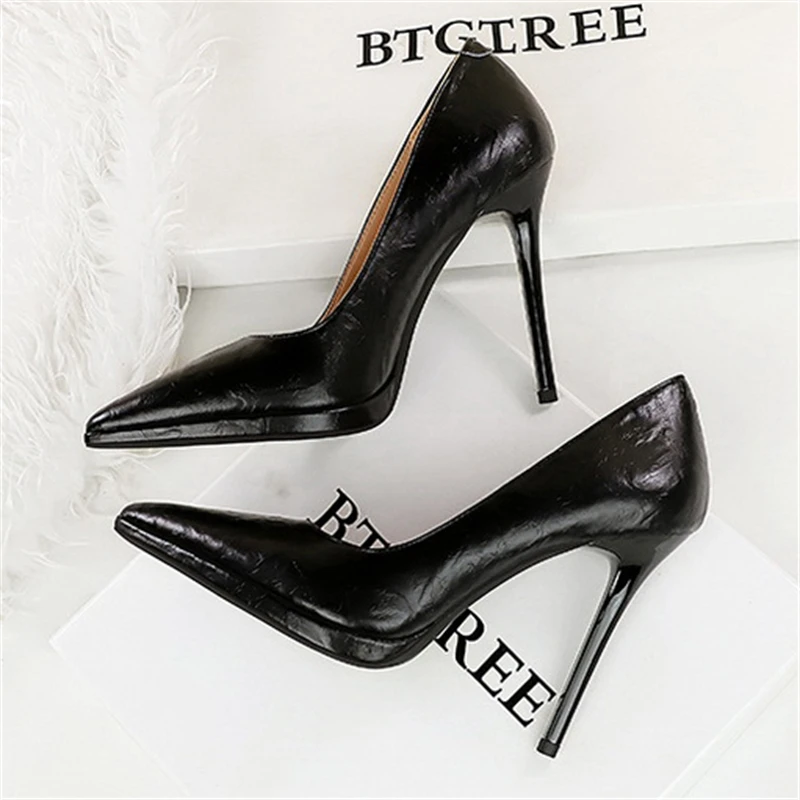 BIGTREE Spring Gold Silver Pointed Toe Platform Pumps Woman Fashion Thin Heels Elegant Ladies Shoes Zapatillas De Mujer