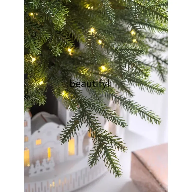 

07Christmas Tree Christmas Decorations Home Christmas Ornaments Mini Snow Small Full PE Potted Tree