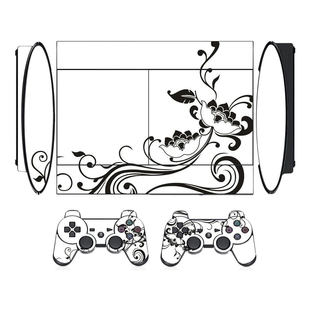 Black & White สติกเกอร์ไวนิลสติกเกอร์สำหรับ Sony PS3บางเฉียบและ2 Controller Skins สติกเกอร์