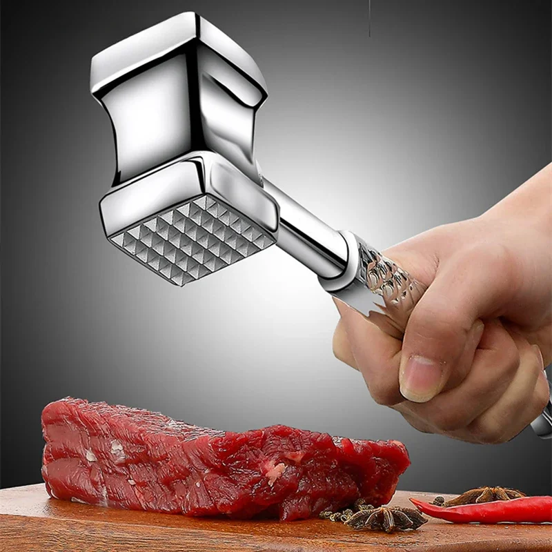 

Stainless Steel Meat Hammer Kitchen Gadgets Multifunction Two Sides Loose Meat Tenderizers Portable Steak Pork Tools