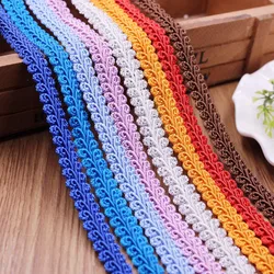 2 Yards pizzo multicolore Trim Ribbon millepiedi intrecciato fai da te decorazione di nozze tessuto artigianale accessori per cucire pizzo curvo