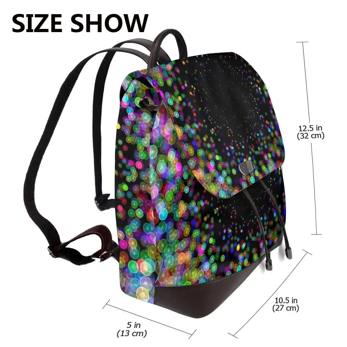 Neon Glow UV Blacklight Activated Glow-in-the-Dark Bookbag School Student Bags Hiking Travel Daypack for Women Derma Backpack