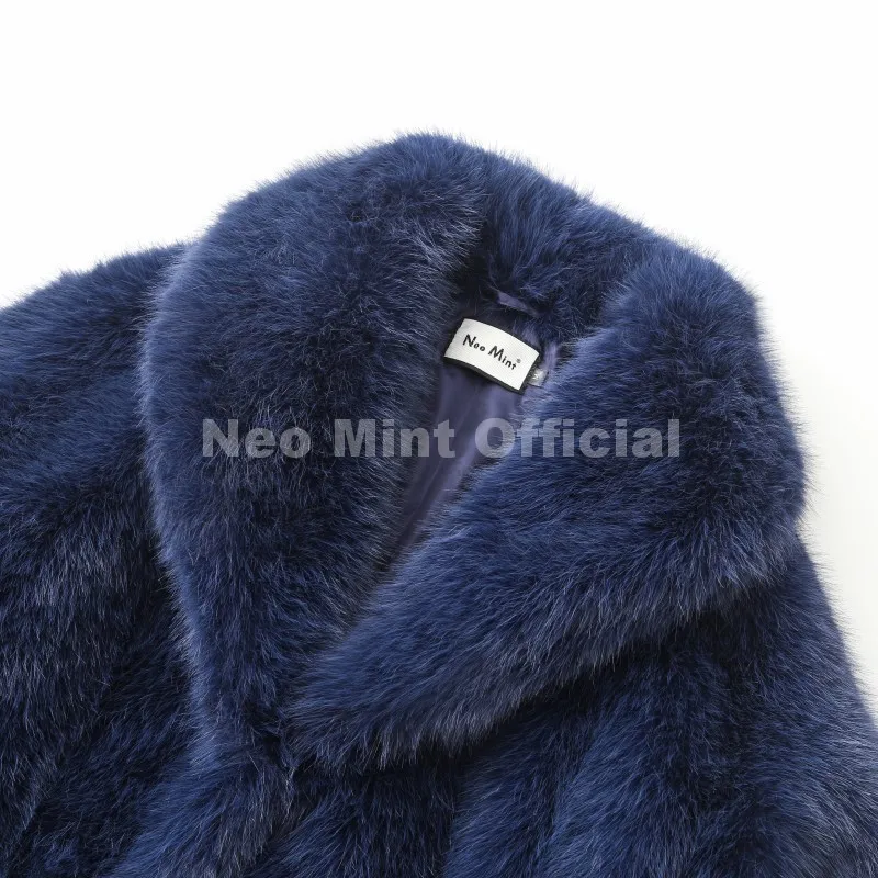 Neo Mint Winter 2025 Trendy Brown Obsession Cropped Shawl Collar Faux Fur Coat Women Jacket Chic Girls Brand Fox Fur Outerwear