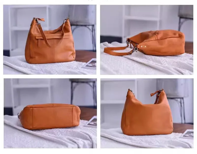 Fashion outdoor travel genuine leather women's shoulder bag leisure designer hand-made soft real cowhide female underarm bag