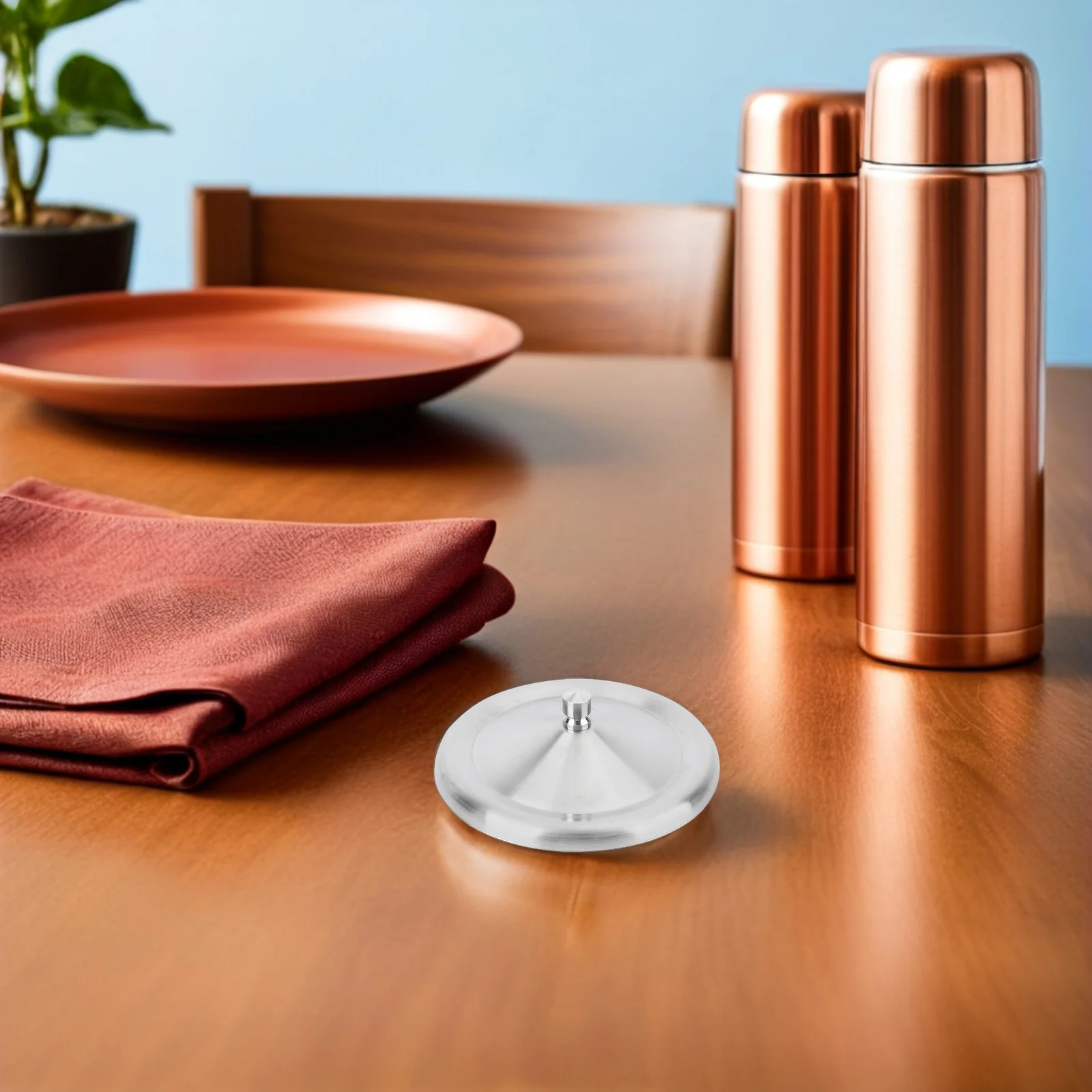 

2Pcs Practical Stainless Steel Cup Covers Secure Seal Liquid Spill Prevention Elegant Beautiful Feeling Convenient Daily Life