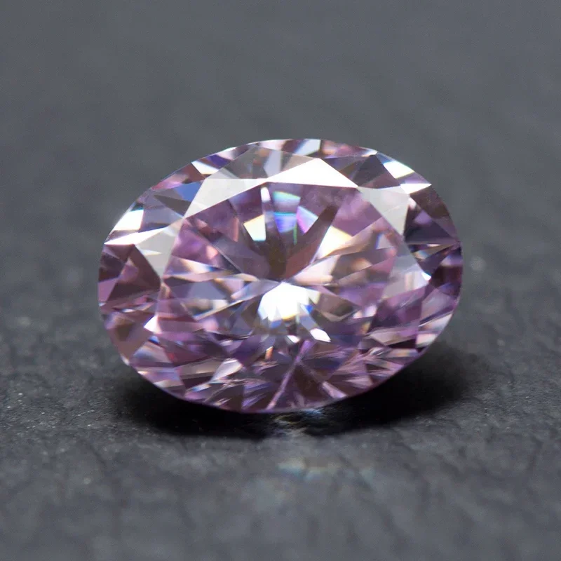 Moissanite Stone Light Purple Color Oval Cut VVS1 with GRA Certificate for Gemstone Charms Beads Top Jewelry Making Materials
