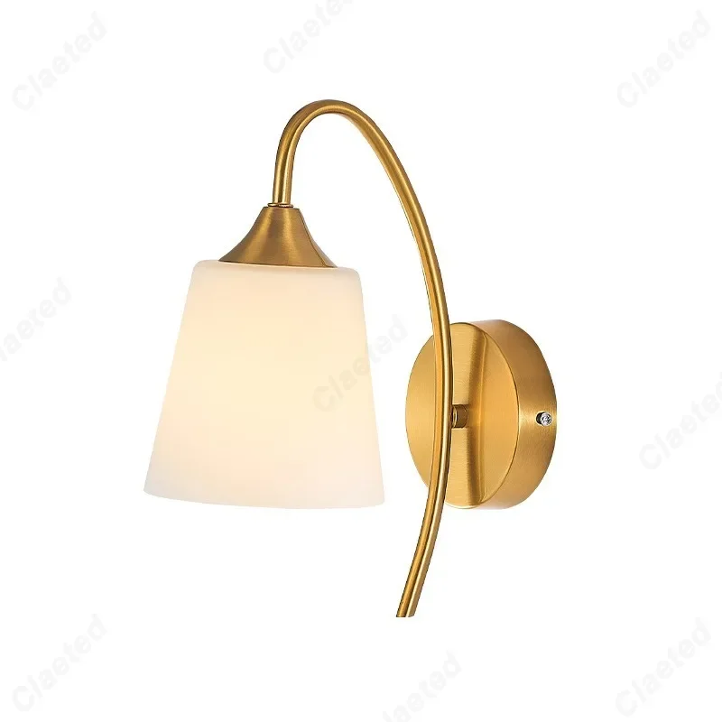 Creative E27 Decorative Glass LED Wall Light Bedroom Bedside Wall Light Living Room Corridor Hotel Decorative Lighting Fixtures