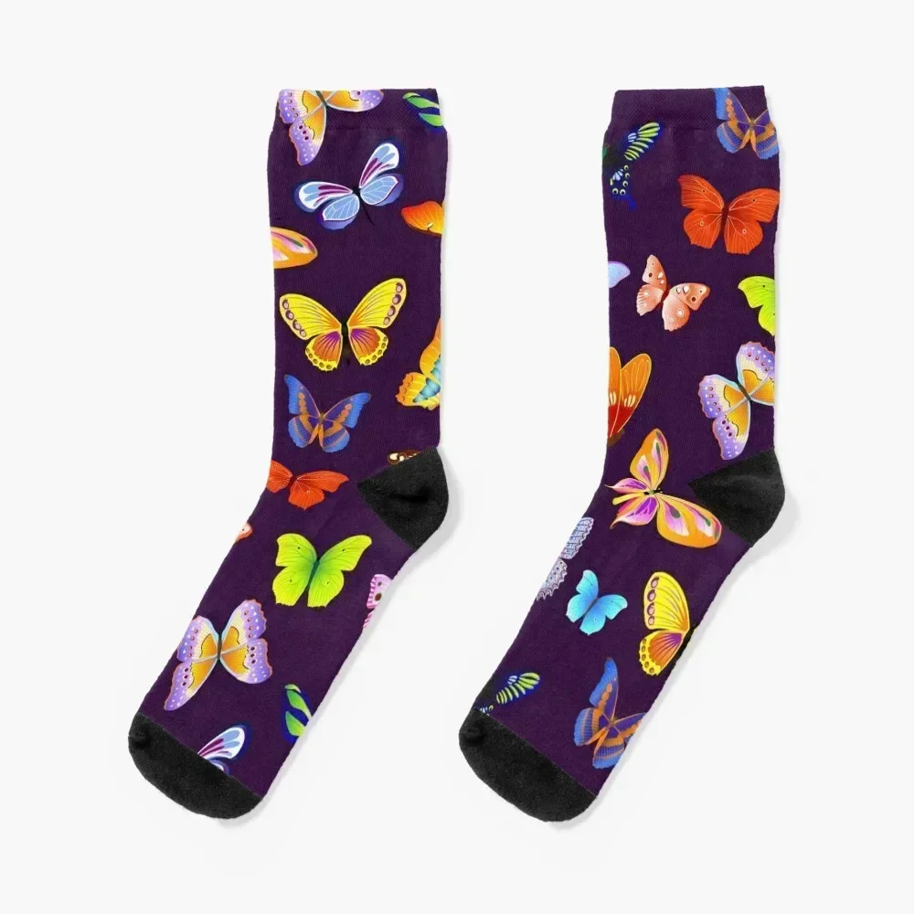 Butterfly Drawing Watercolor painting Illustration #1 Socks Thermal man winter anti-slip soccer anti-slip Male Socks Women's