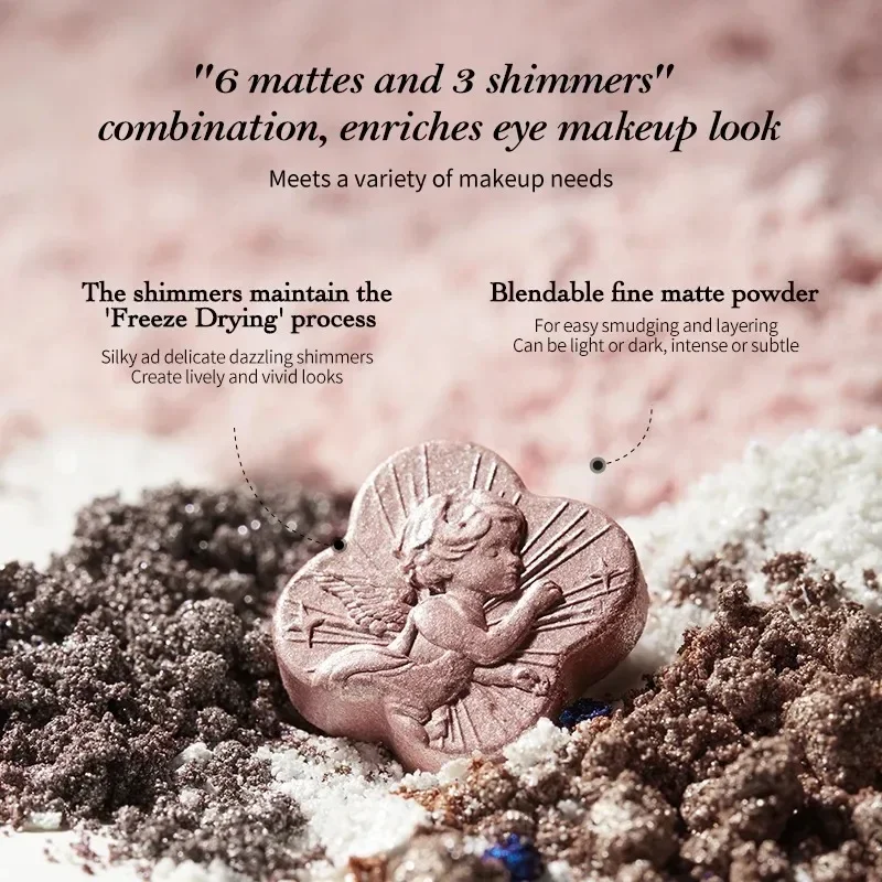 لوحة ظلال عيون Little Angel Flower Knows، لوحة مكياج عيون أرجوانية، ظلال عيون مكونة من 9 ألوان تدوم طويلاً للفتيات والنساء