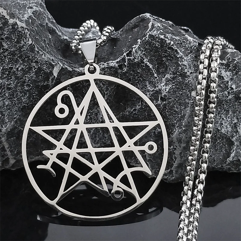 Necronomicon Stainless Steel Necklace Men Satan Pendant LOVECRAFT CTHULHU patch satan PIN jewelry bijoux homme N7136S03