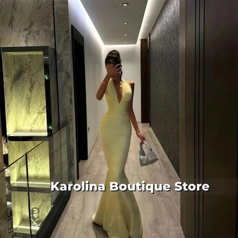 فساتين سهرة فاخرة حورية البحر 2025 امرأة مخصصة باللون الأصفر فيستدوس دي فيستا فستان حفلة موسيقية نسائي 2025 خارج الكتف مثير #1