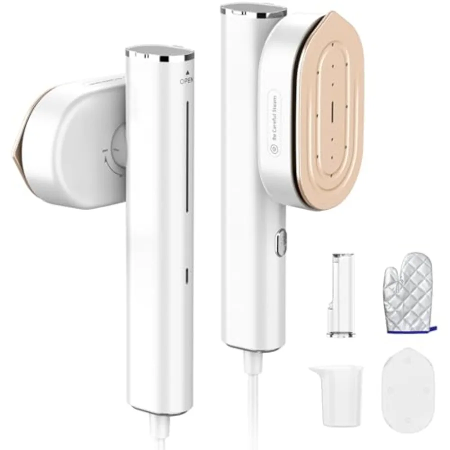 

Паровой утюг 2-в-1 для одежды, 1200 Вт, ручной отпариватель, быстрое нагревание за 10 секунд, дорожный отпариватель для быстрого разглаживания складок, портативный