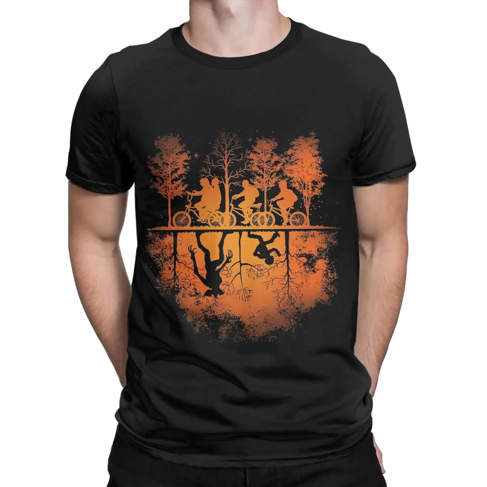 2026 new Funny Short Sleeve Men Stranger Hawkins Party Ride T Shirt Print Cotton Clothes Round Collar Tee Shirt Unique T-Shirts