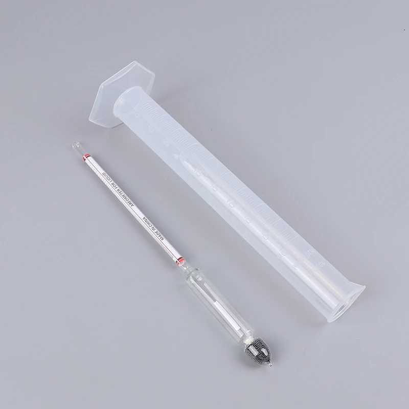 1Set Hydrometer Tester Vintage Measuring Bottle Set Tools Alcoholmeter Wine Concentration Meter 0-100° Hydrometer Tester