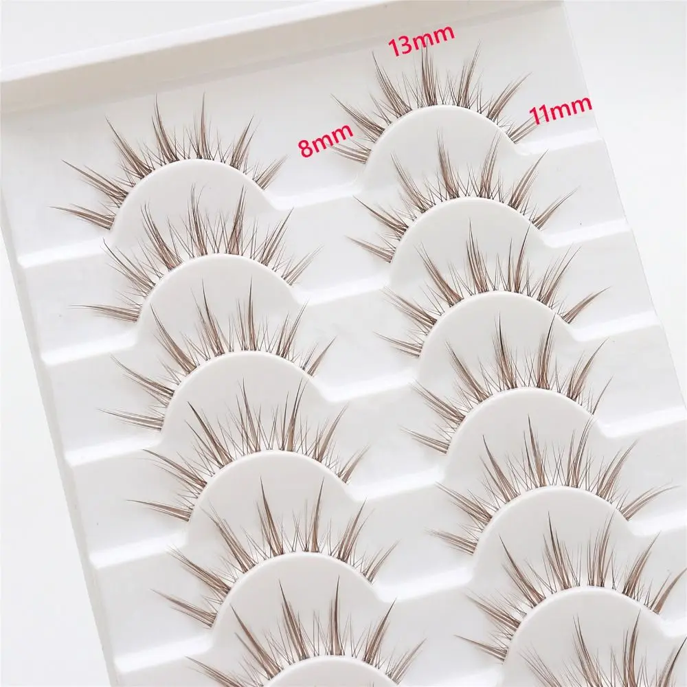 10 Pairs Natural Look Brown False Eyelashes Fashion 3D Japanese Cosplay Faux Mink Lashes Dramatic Anime Lashes for Women