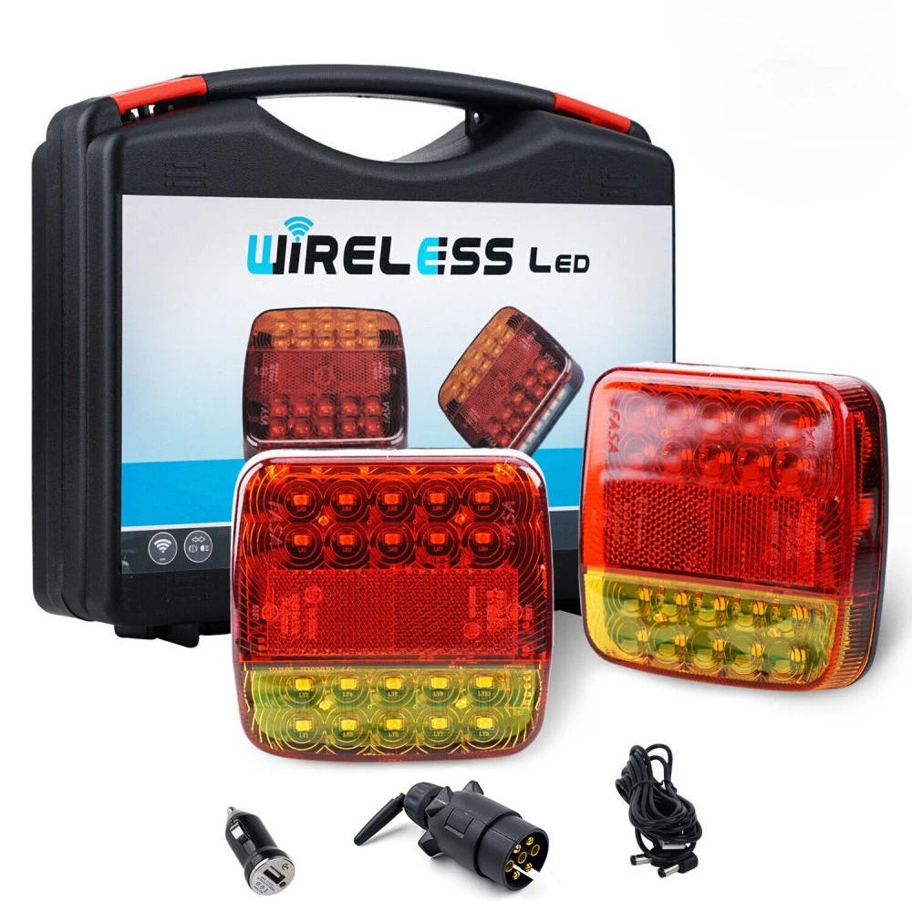 

1Set Waterproof 12V 24V Wireless Magnetic LED Truck Tail Light Rear Light Signal Warning ECE Brake Lamp Trailer Caravan Lorry RV