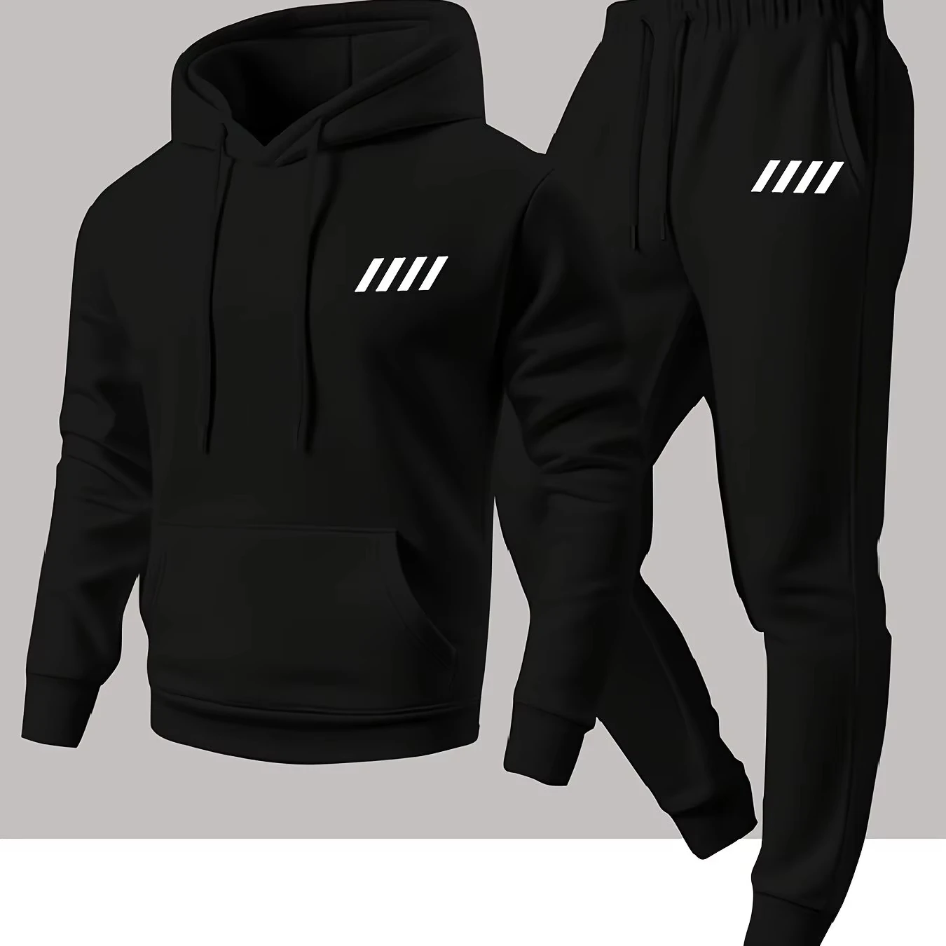 2026 New Men's Minimalist Hoodie, Fashionable Print Set, Ideal for Casual and Warm Sporty Outfits in Spring, Autumn, and Winter