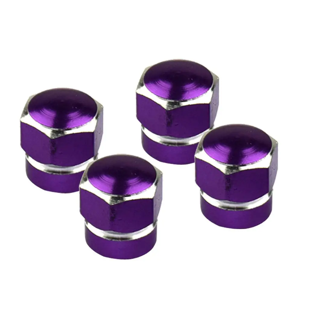 2-6pack ALUMINUM REPLACEMENT HEXAGON WHEEL TIRE RIM VALVE STEM CAPS Purple