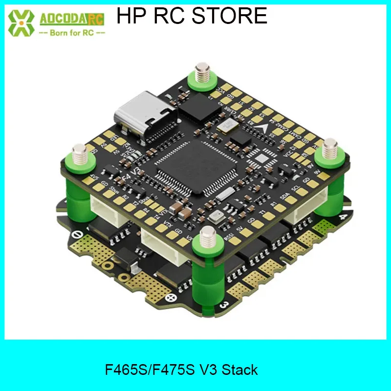 Aocoda-RC F465S V3 65A pila/F475S V3 75A pila F405 V3 Control de vuelo 65A/75A ESC para piezas de bricolaje de carreras con visión en primera persona