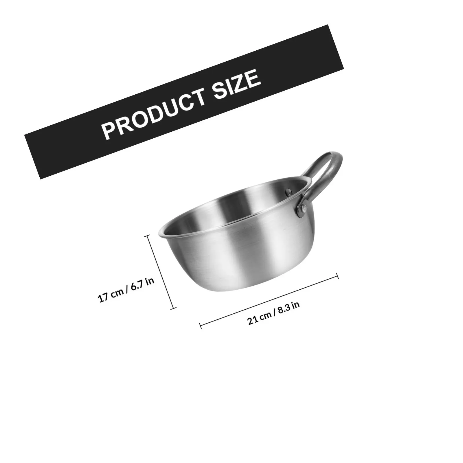 Stainless Steel Korean Ramen Pot with Ergonomic Handle Ideal for Noodles Ramen Soup Stew Milk Cooking on Gas Induction Electric