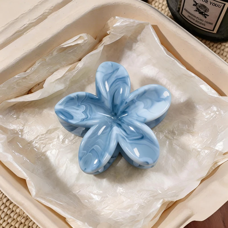 1/6 Stück Frangipani-Haarspange für Damen, elegante Haarklammer, modische Mädchen-Pferdeschwanzklammer, Haarspange, Haar-Accessoires – Detail 4