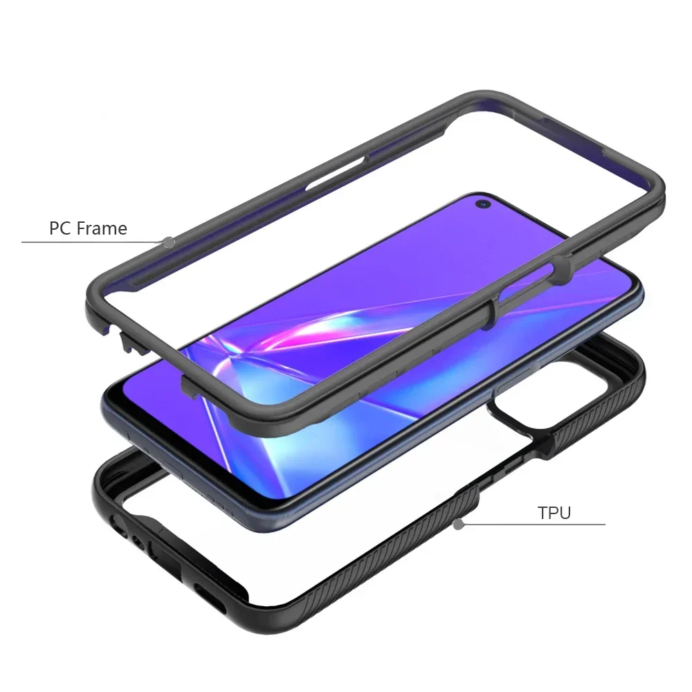 Hybrid Full Body Phone Case for OPPO A78 A 17 57 77 57 95 74 16 54 55 12 94 Reno 8 7 6 Lite Crystal Clear Rugged Protect Cover