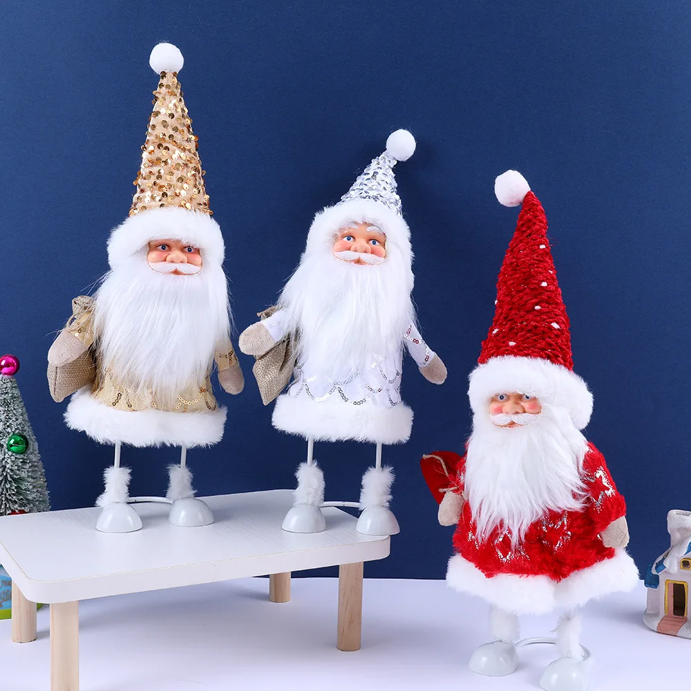 

Christmas New Product 40cm Iron Art Santa Claus Doll Still Old Man Christmas Gift Home Decoration Window Display