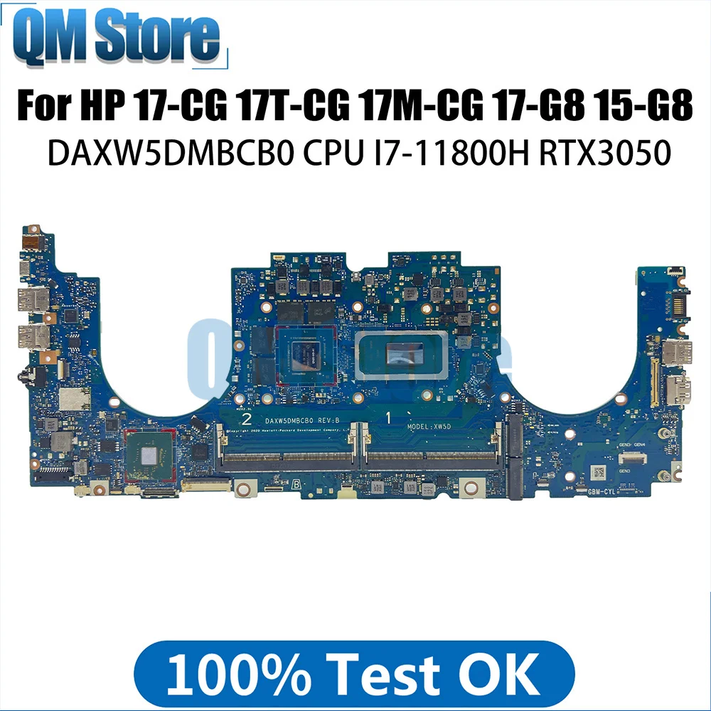 DAXW5DMBCB0 Mainboard For HP 17-CG 17T-CG 17M-CG 17-G8 15-G8 Laptop Motherboard With I7-11800H RTX3050 V4G