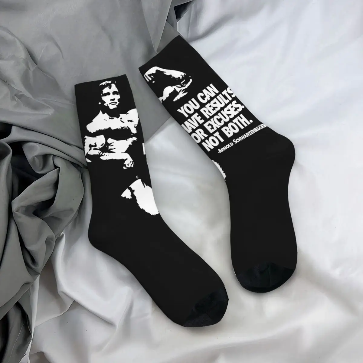 FSSchwarzeneggers-Chaussettes de musculation coordonnantes pour hommes, bas Harajuku, chaussettes de sport de course graphiques, mi-douces, automne