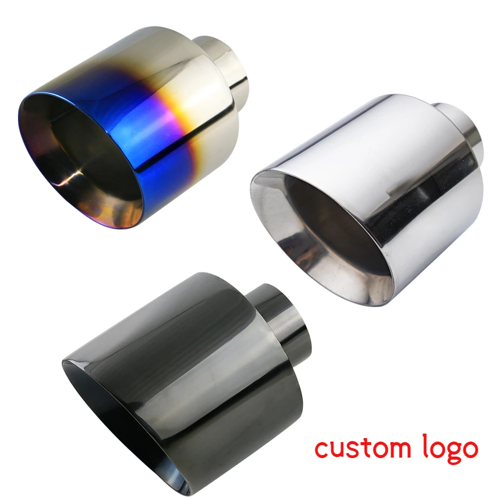 

Car Exhaust End Tip Interface 63mm 76mm Slant Oval Outlet 127mm Universal Stainless steel Auto Muffler Tail Pipe nozzle