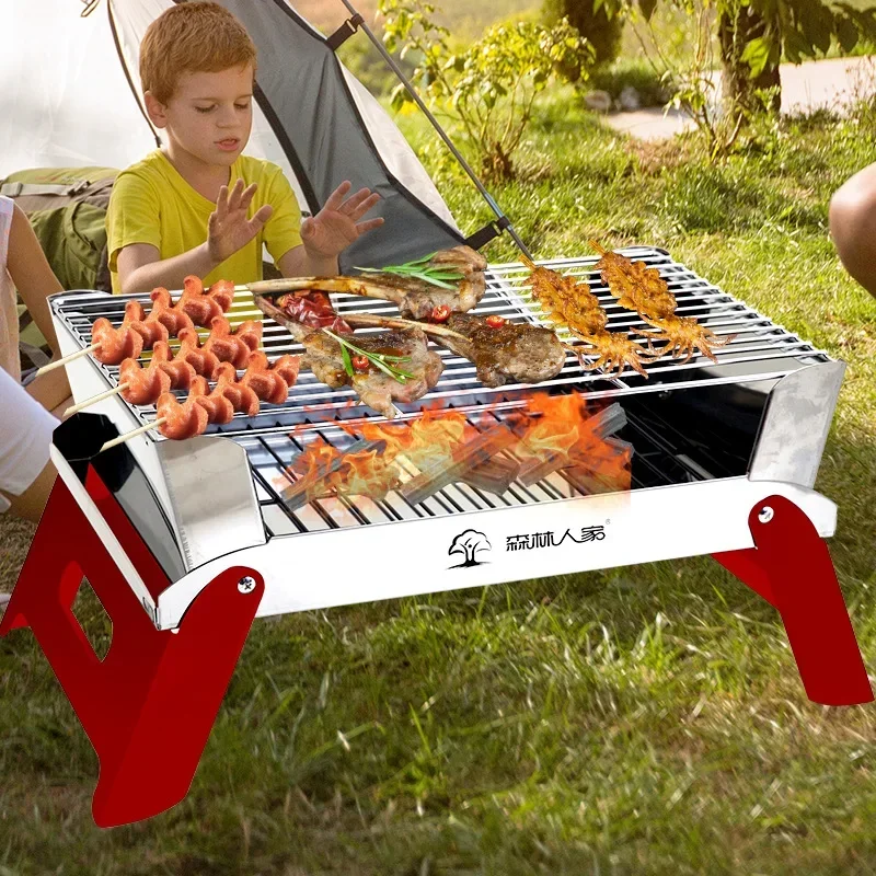 

Barbecue Tools Household Barbecue Grill Stainless Steel Folding Convenient Car Grill R6A7K3