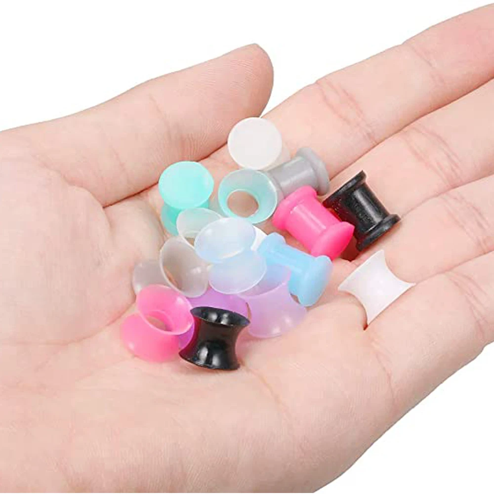 Ear Gauges for Ear Silicone Ear PlugsSoft Flexible Silicone Gauge Saddle Silicone Ear Plugs and Tunnels 3mm-25mm