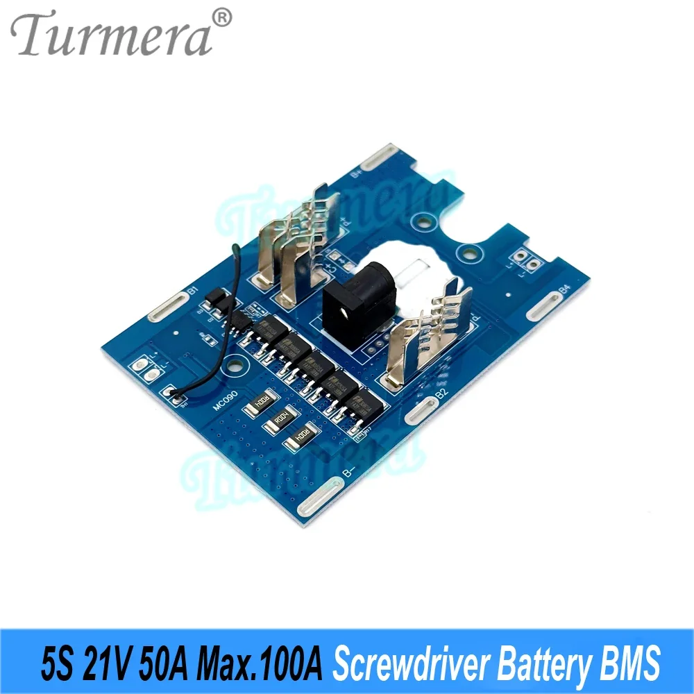 Turmera 18V 21V 5S 50A 40A Max.100A 18650 Battery BMS with NTC Protection Board Use in Makiita Screwdriver Drill Battery Replace