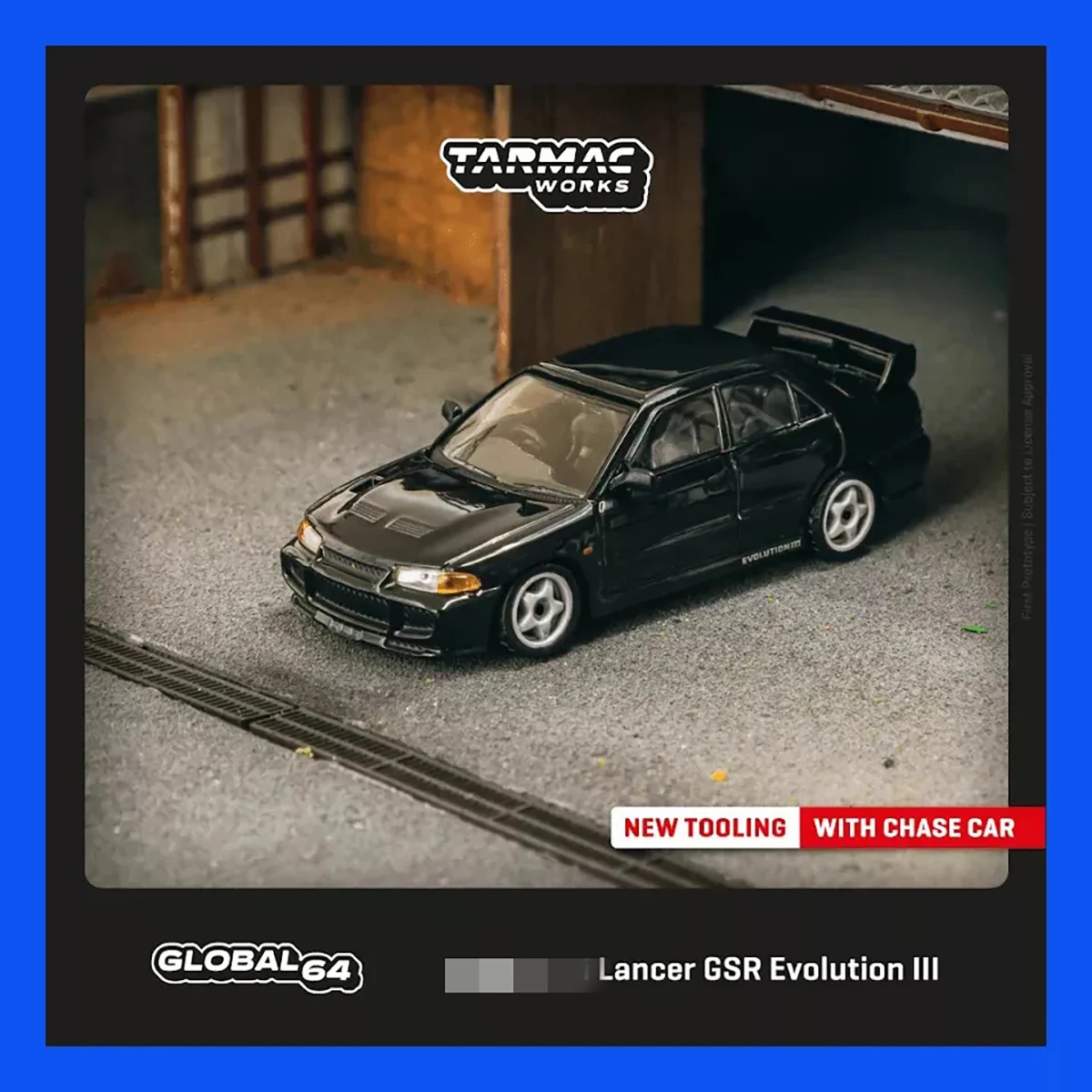 

Tarmac Lancer GSR Evolution III EVO 3 Black 1/64 Diecast Model Car Collection Limited Edition Hobby Toys