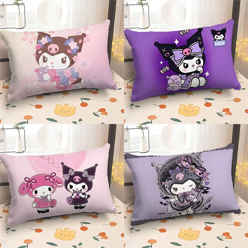 

Cute purple pink Kulomi printed pillowcase Kawaii room decoration bed sleeping pillowcase home living room sofa cushion cover