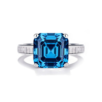 Mosangxiha Lefei Fashion Trendy Classic Diamond-set Moissanite Design 5ct Square Ring For Charms Women Silver s925 Jewelry Gifts