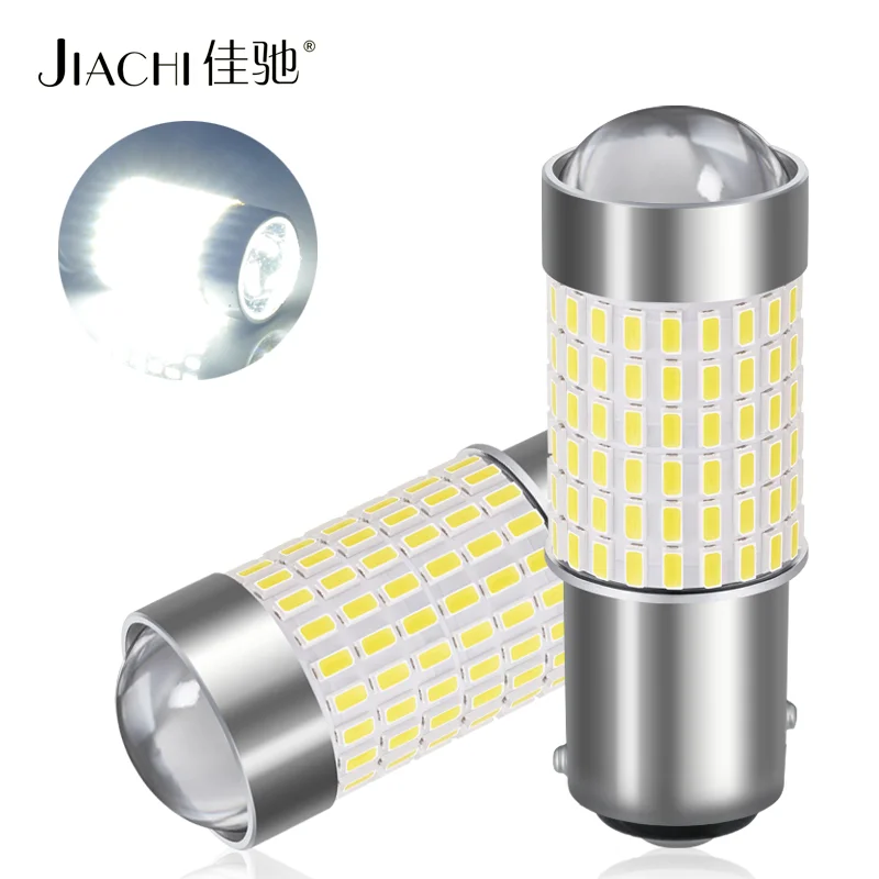 

Jiachi 100pcs 12-24V 3014 144 Chip Super Bright P21/5W 1157 BAY15D 1156 T18 T20 Led Fog Light Brake Lamp Bulb for Car Auto Parts