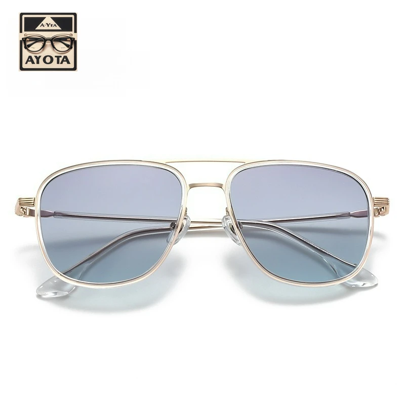 

New Fashionable Double-beam Pilot Sunglasses for Men, High-quality Acetate Metal Outdoor Uv400 Protective Sunglasses for Women