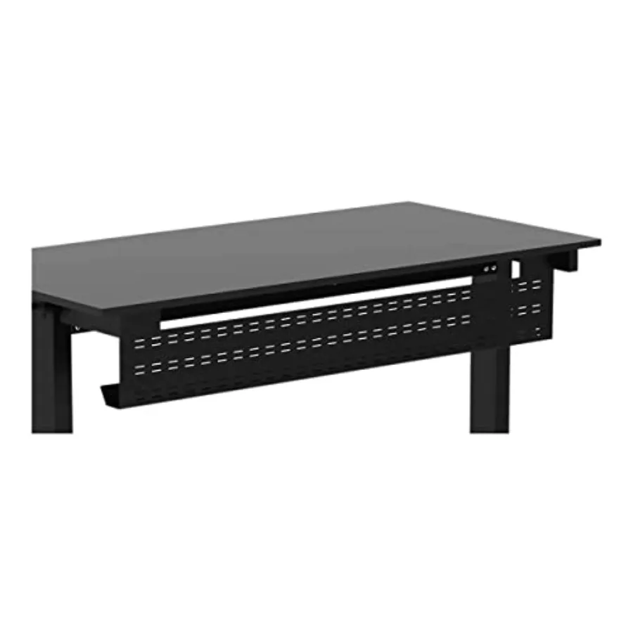 

Stand Up Desk Store Under Desk Cable Management Tray Horizontal Computer Cord Raceway and Modesty Panel, ABS Plastic, Black, Sl