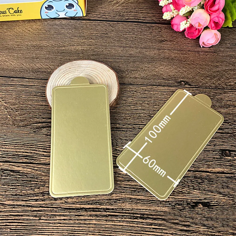100Pcs Mousse Cake Base Cardboard Disposable Golden Cake Serving Tray Bakery Wedding Party Cupcake Display Board