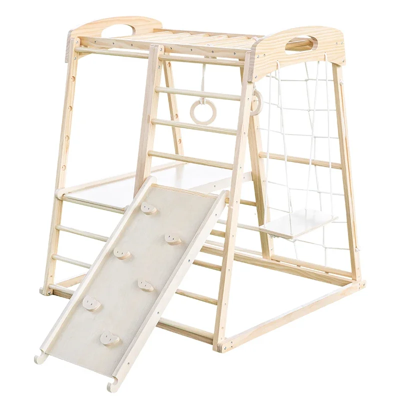 

Multifunction Wooden Climbing Frame Large Climbing Equipment for Kids Wooden Climbing Triangle