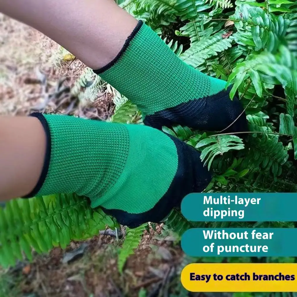 

1Pc Garden Glove Breathable Waterproof Work Safety Glove Puncture-Resistant Hard-wearing Comfortable Latex Coated Work Glove