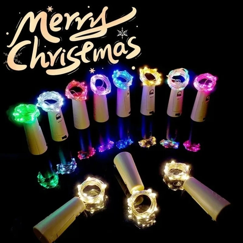 Christmas Party Decoration Lantern 2M 20 LED Wine Bottle String Light Holiday Garland Wine Bottle Fairy Lamp DIY Multicolored